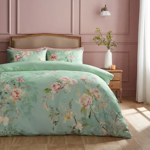 Melody 100% Cotton Sateen Duvet Cover & Pillowcase Set Dunelm