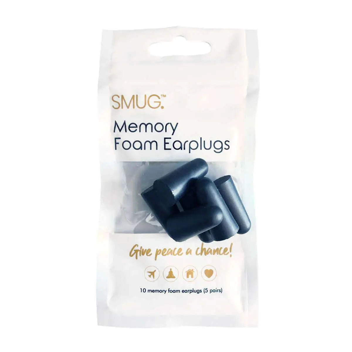 Memory Foam Earplugs - Black (1 pack) SMUG