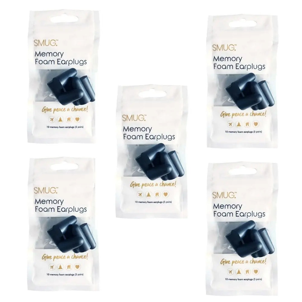 Memory Foam Earplugs - Black (5 packs) SMUG