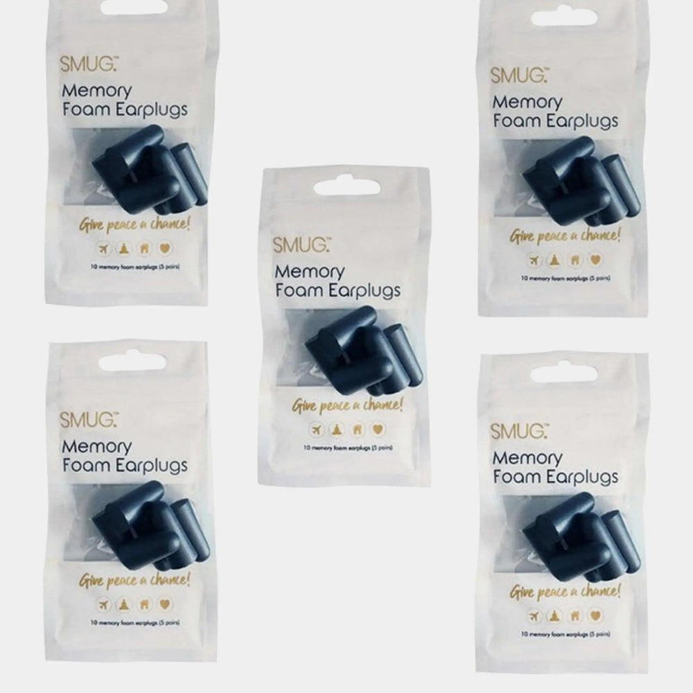 Memory Foam Earplugs - Black (5 packs) SMUG