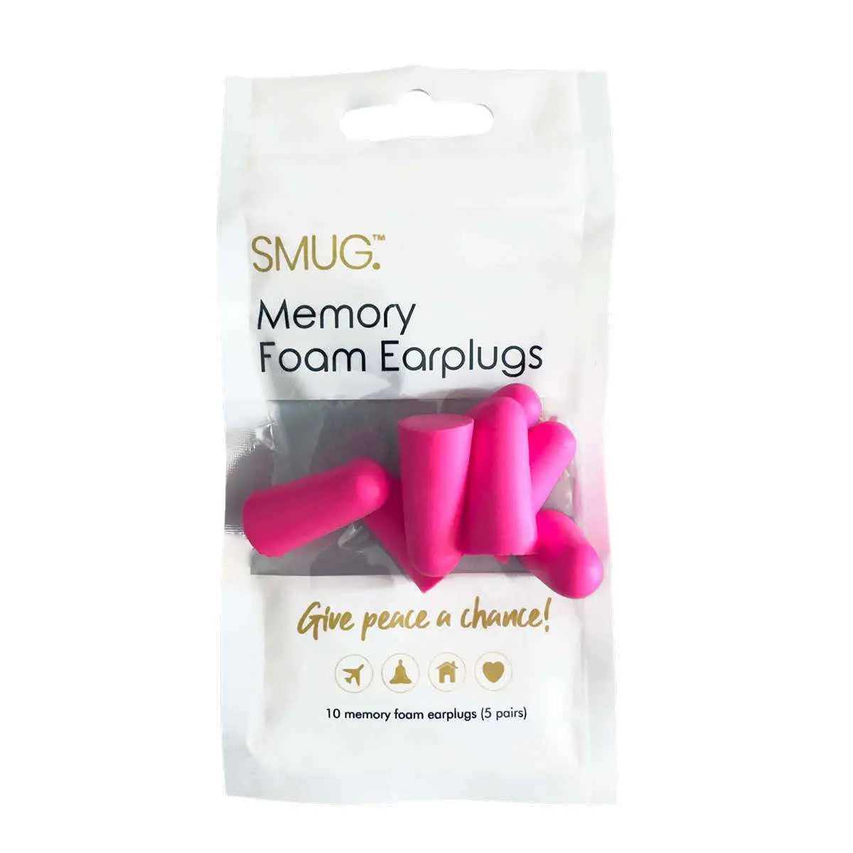 Memory Foam Earplugs - Bright Pink (1 pack) SMUG