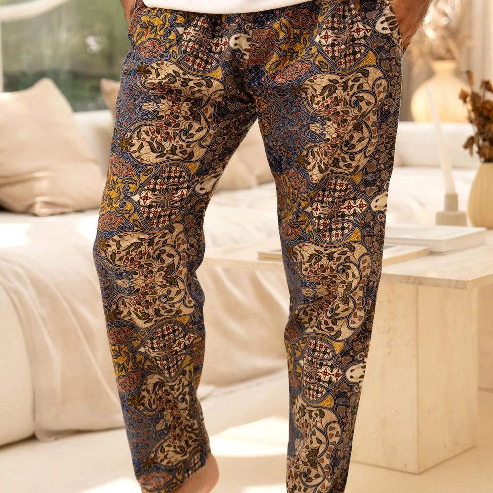 Men’s Cotton Batik Trousers in Purple SUKARA