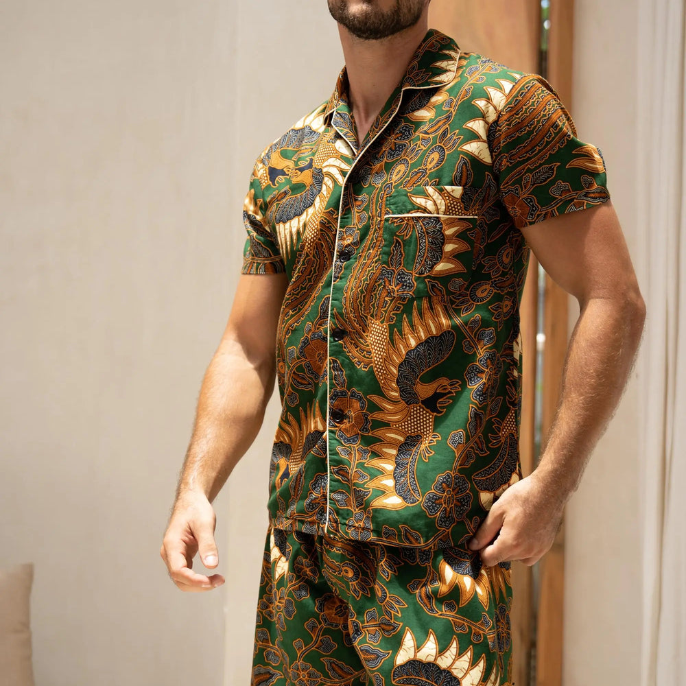 Men’s Green Cotton Short Pyjamas SUKARA
