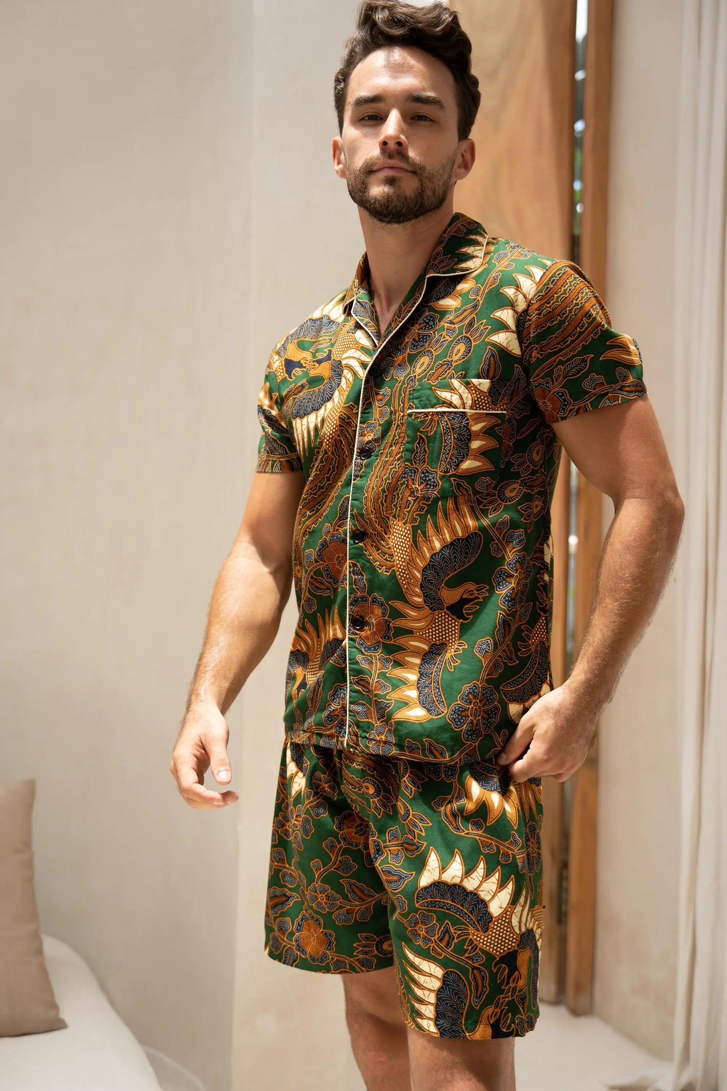Men’s Green Cotton Short Pyjamas SUKARA
