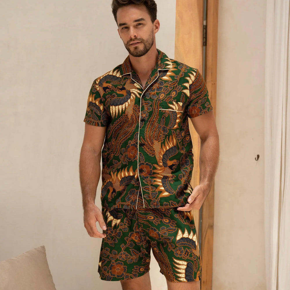 Men’s Green Cotton Short Pyjamas SUKARA