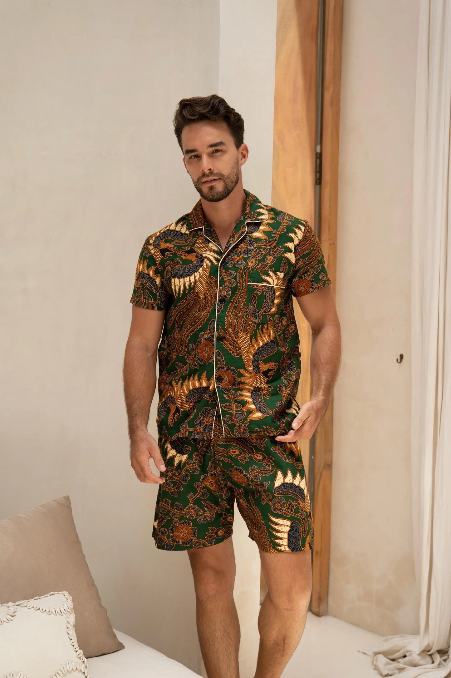 Men’s Green Cotton Short Pyjamas SUKARA
