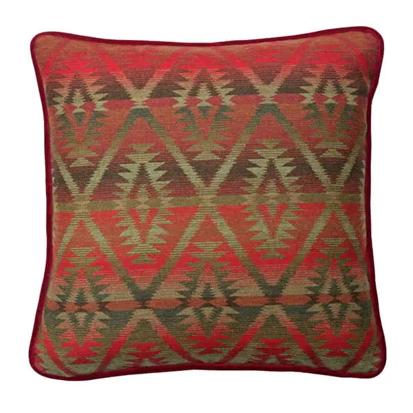 Mendoza Malbec, Sustainable Feather, Cushion, Red Wool Geometric & Kilim Andrew Martin