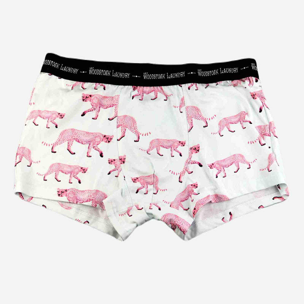 Mens Boxer Briefs - Pink Cheetah Woodstock Laundry
