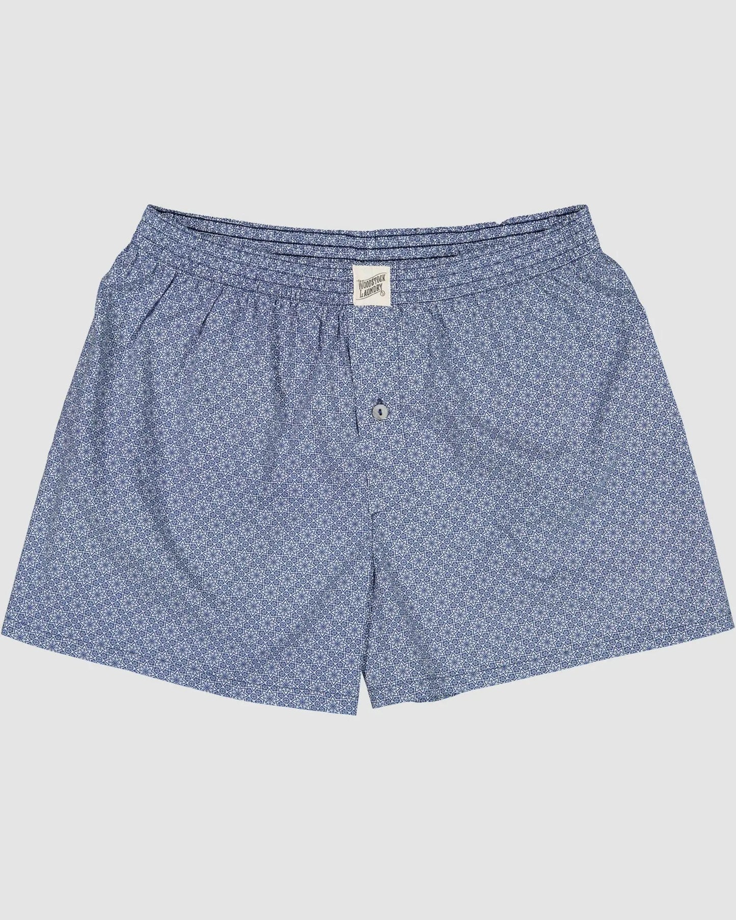 Mens Boxer Shorts - Blue Albert Floral Woodstock Laundry