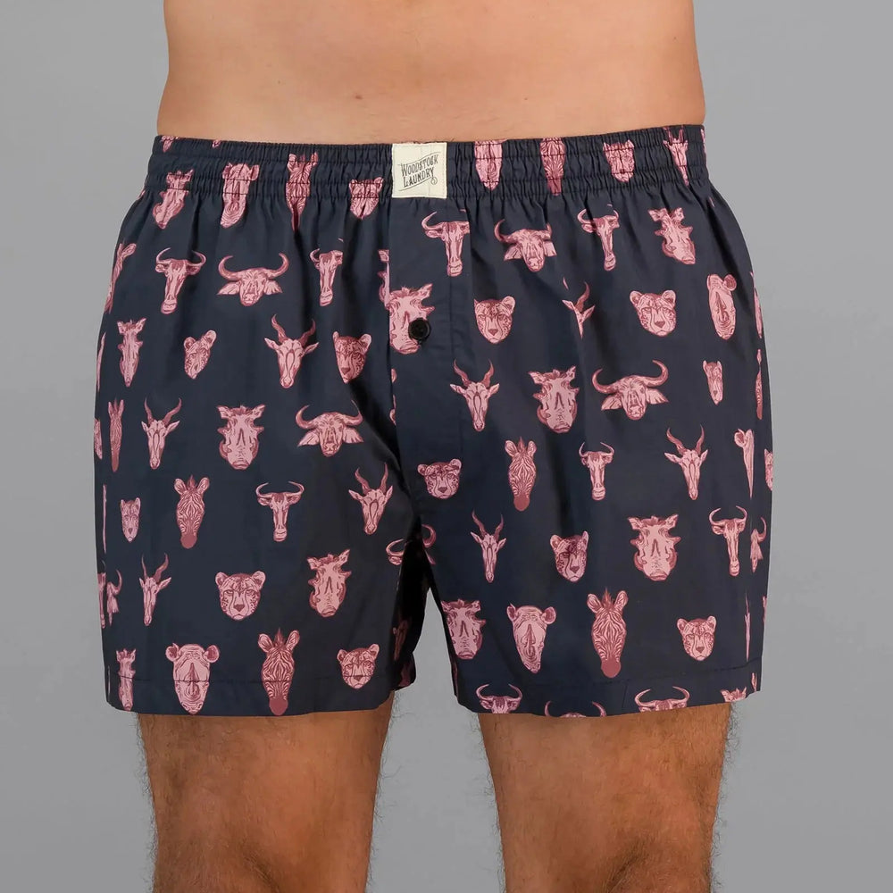 Mens Boxer Shorts - Combo Heads Woodstock Laundry