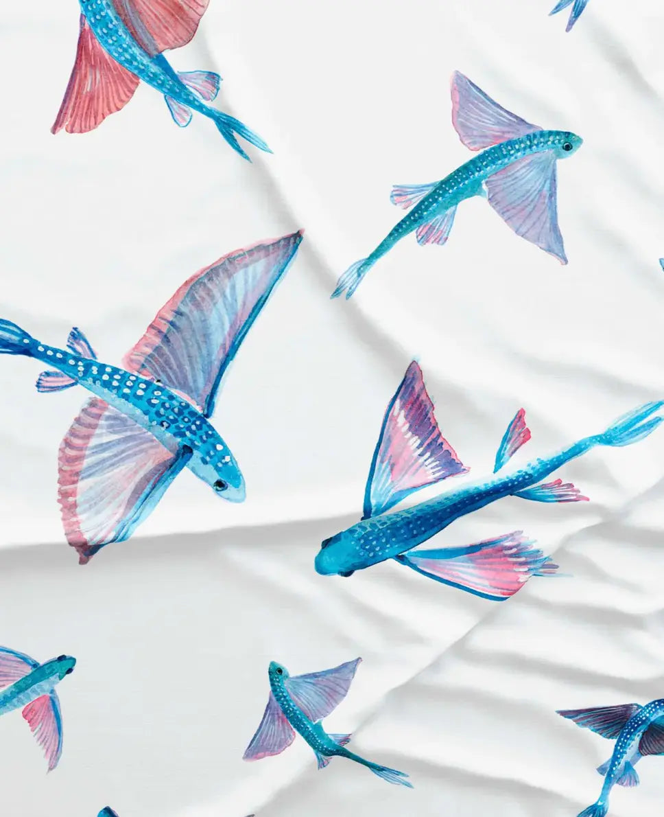 Mens Boxer Shorts - Flying Fish White Woodstock Laundry