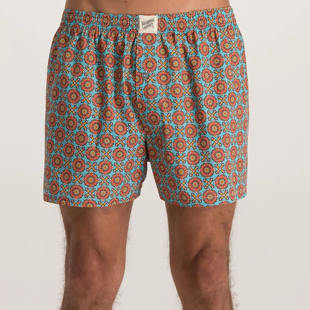 Mens Boxer Shorts - Funky Disco Woodstock Laundry