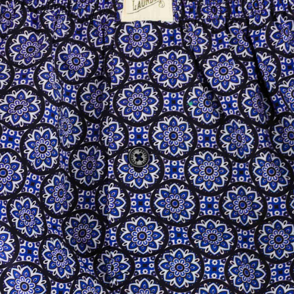 Mens Boxer Shorts - Indigo Floral Woodstock Laundry