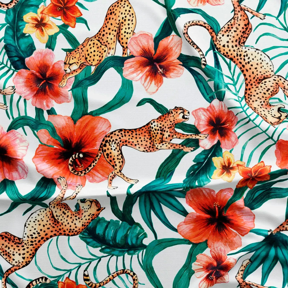 Mens Boxer Shorts - Jungle Cheetah White Woodstock Laundry