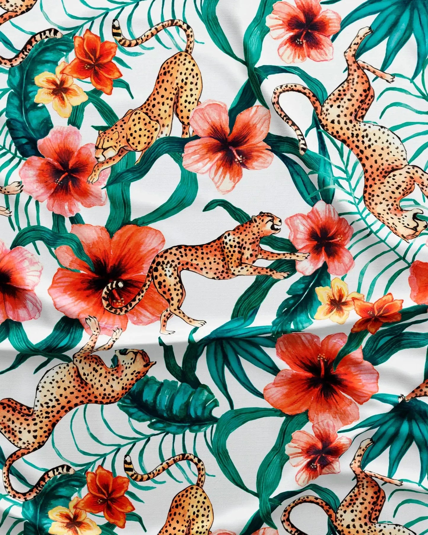 Mens Boxer Shorts - Jungle Cheetah White Woodstock Laundry