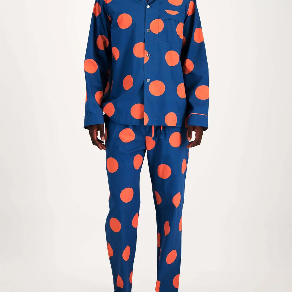 Mens Long Pyjamas - Big Polka Woodstock Laundry