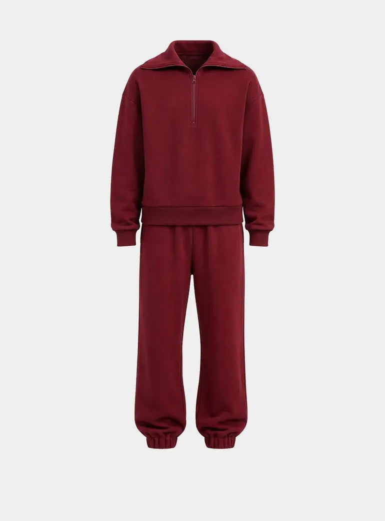 Mens Longevity Tracksuit Burgundy Tonic London