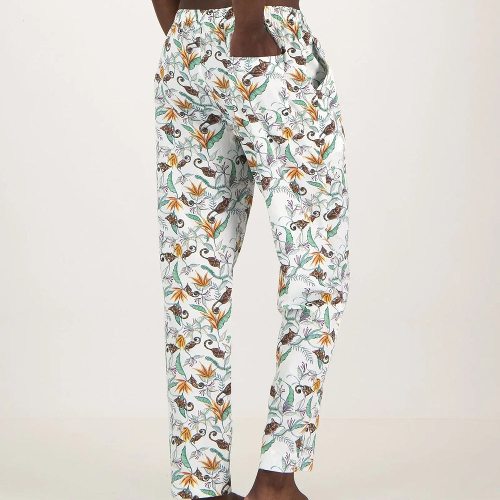 Mens Lounge Pants - Night Monkeys White Woodstock Laundry