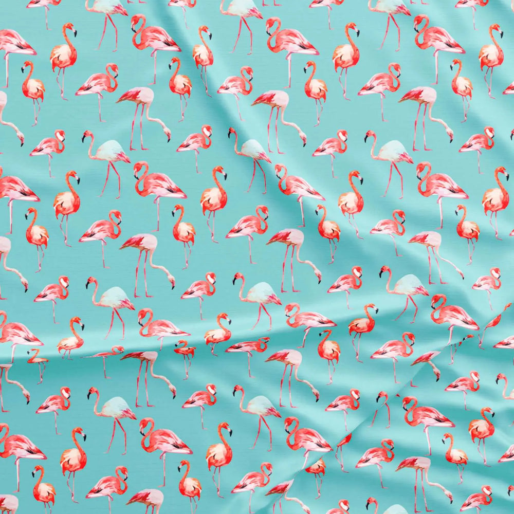 Mens Lounge Shorts - Blue Flamingos Woodstock Laundry