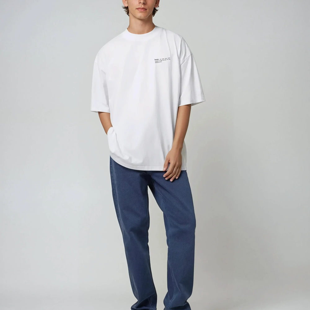 Mens Organic Cotton Signature Oversized T-Shirt in Snow White hewn.