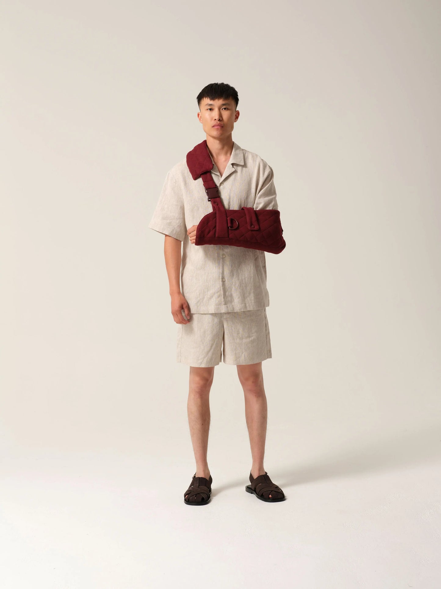 Mens Quilted Arm Sling® Burgundy Tonic London