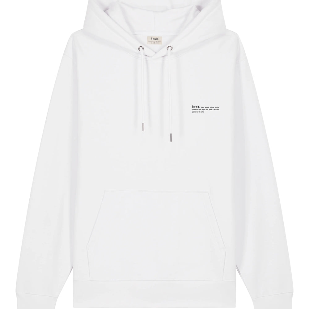 Mens Relaxed-Fit White Hoodie With Bristol Back-Print hewn.