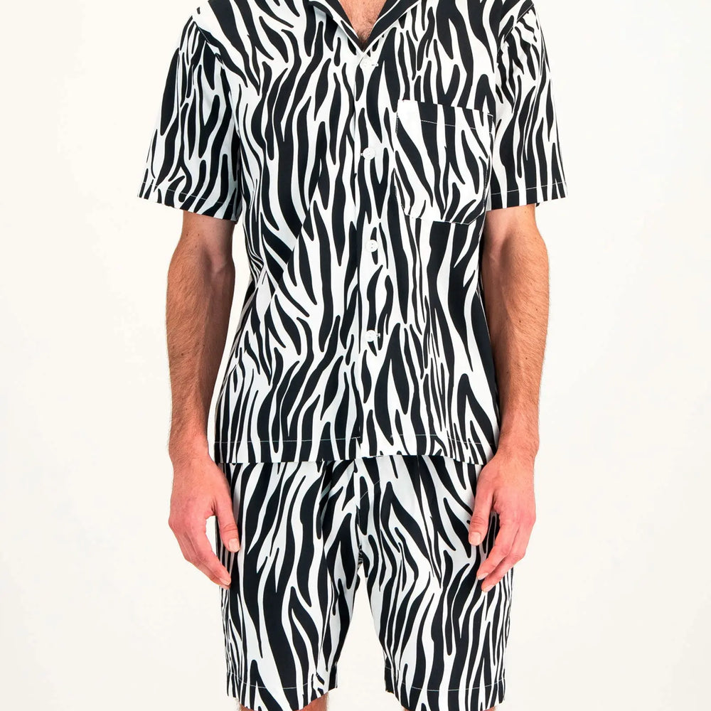 Mens Short Pyjamas - Zebra Woodstock Laundry