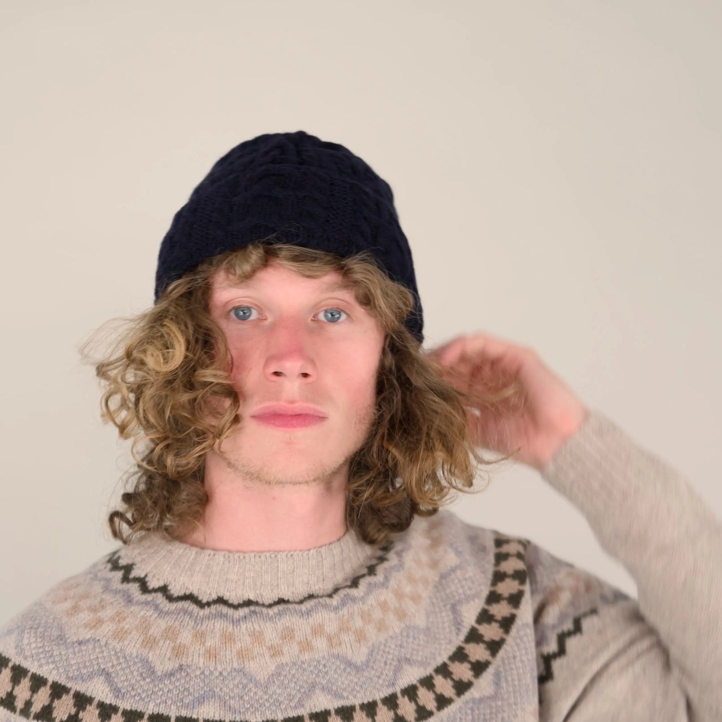 Merino - Abbey Hat - Navy Origin Knitwear