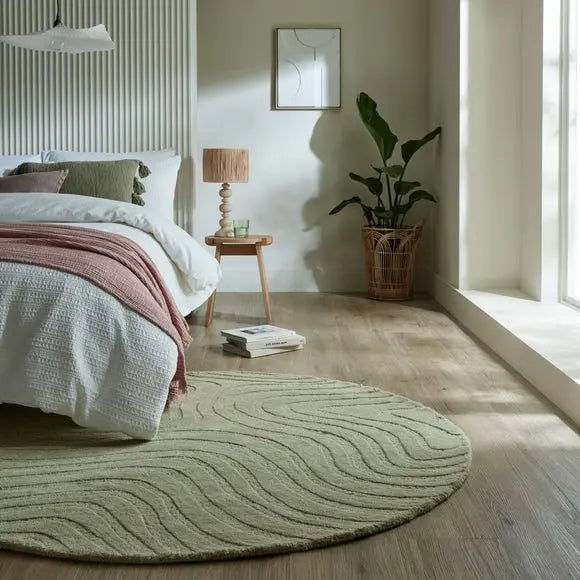 Mesmerise Abstract Wool Round Rug Dunelm