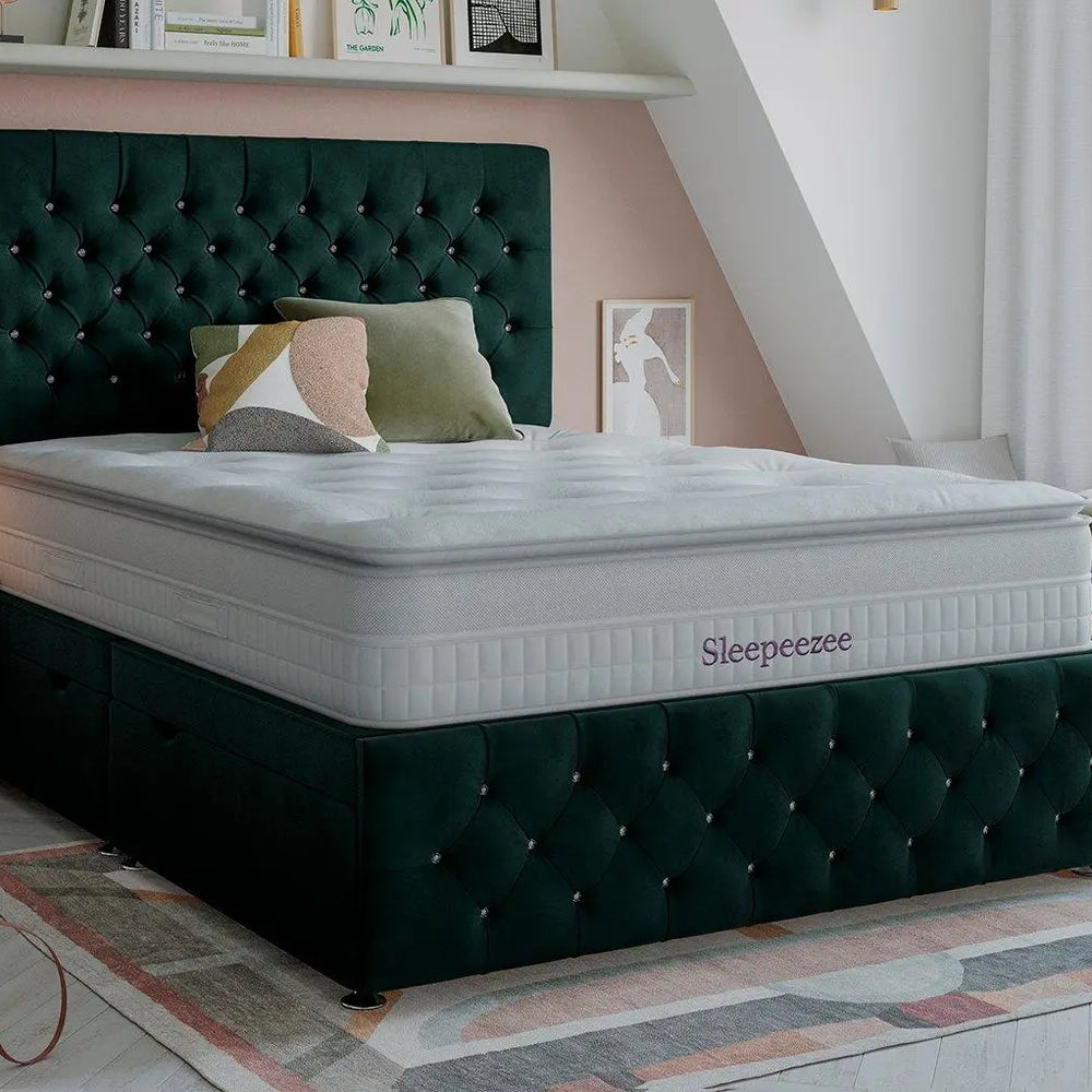 Messina Upholstered Ottoman Divan Base - Green Dreams