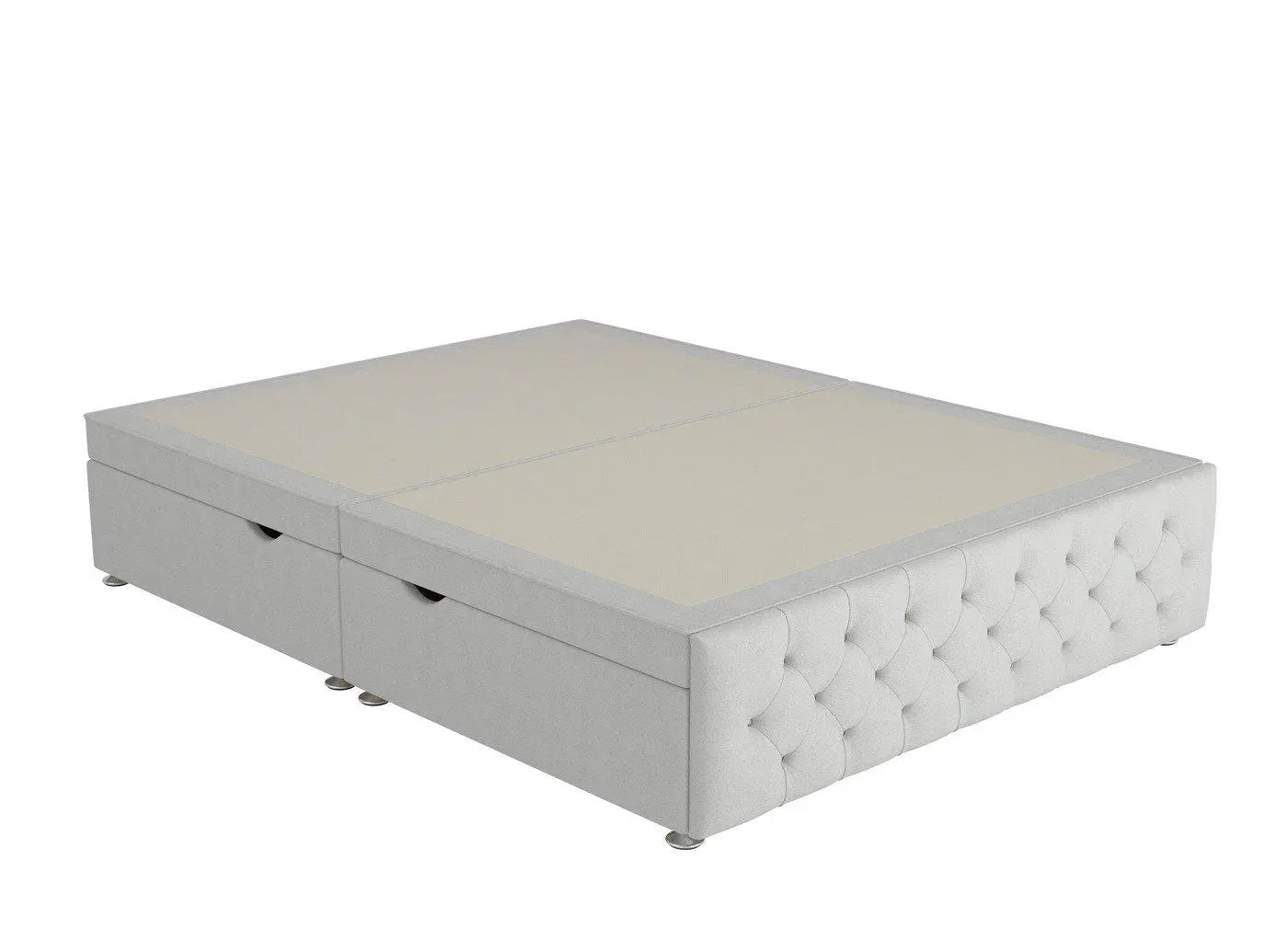 Messina Upholstered Ottoman Divan Base - Silver Dreams