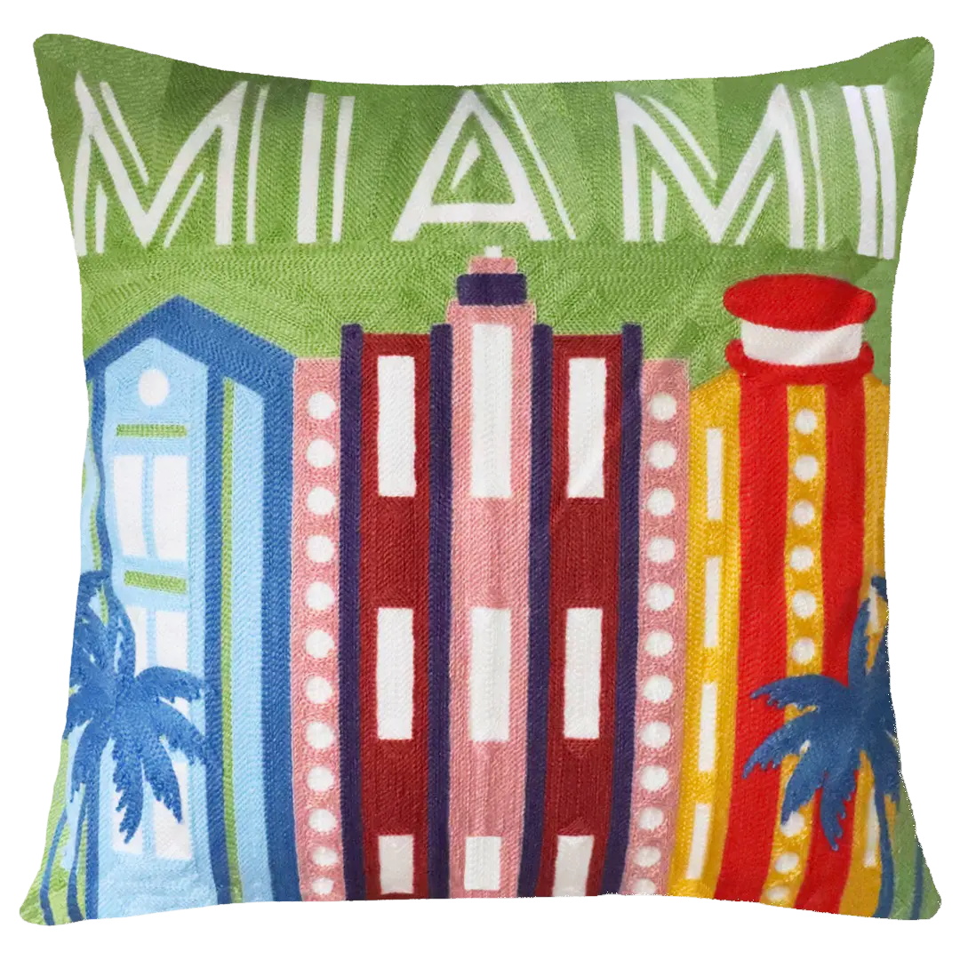 Miami Needlepoint Cushion The Pillow Drop