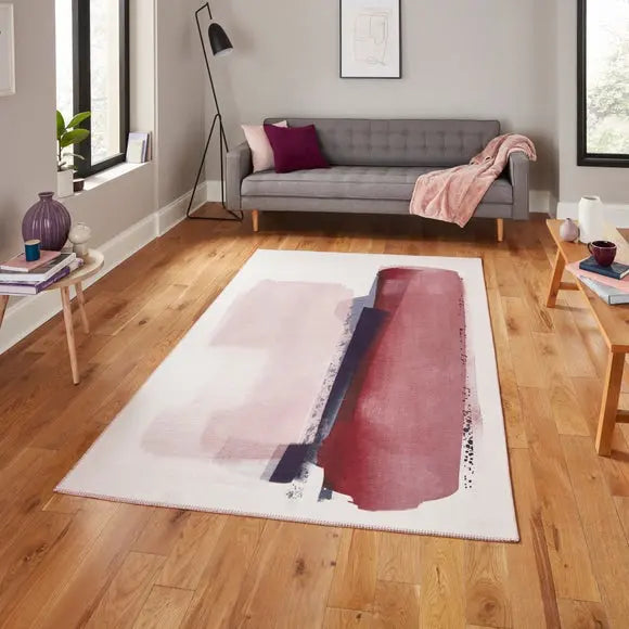 Michelle Collins Abstract Rose Crimson Rug Dunelm