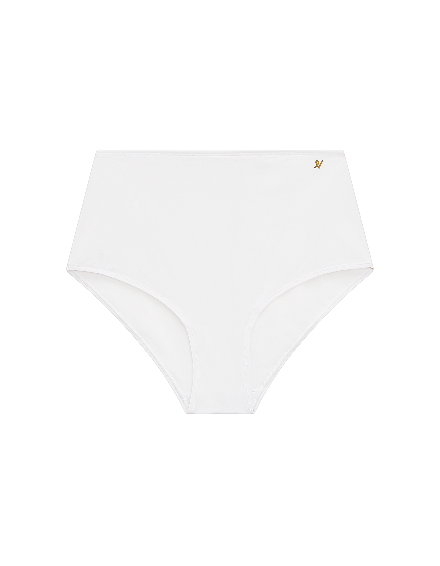 The Stretch High Waisted Brief - Cotton White Nudea