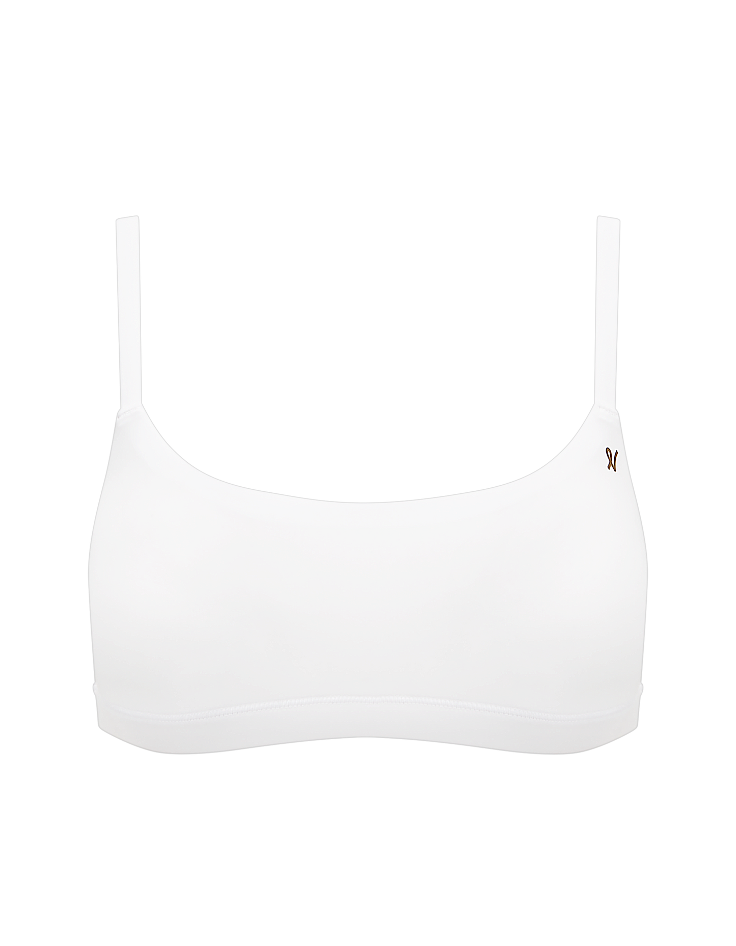 The Stretch Scoop Neck Bralette - Cotton White Nudea