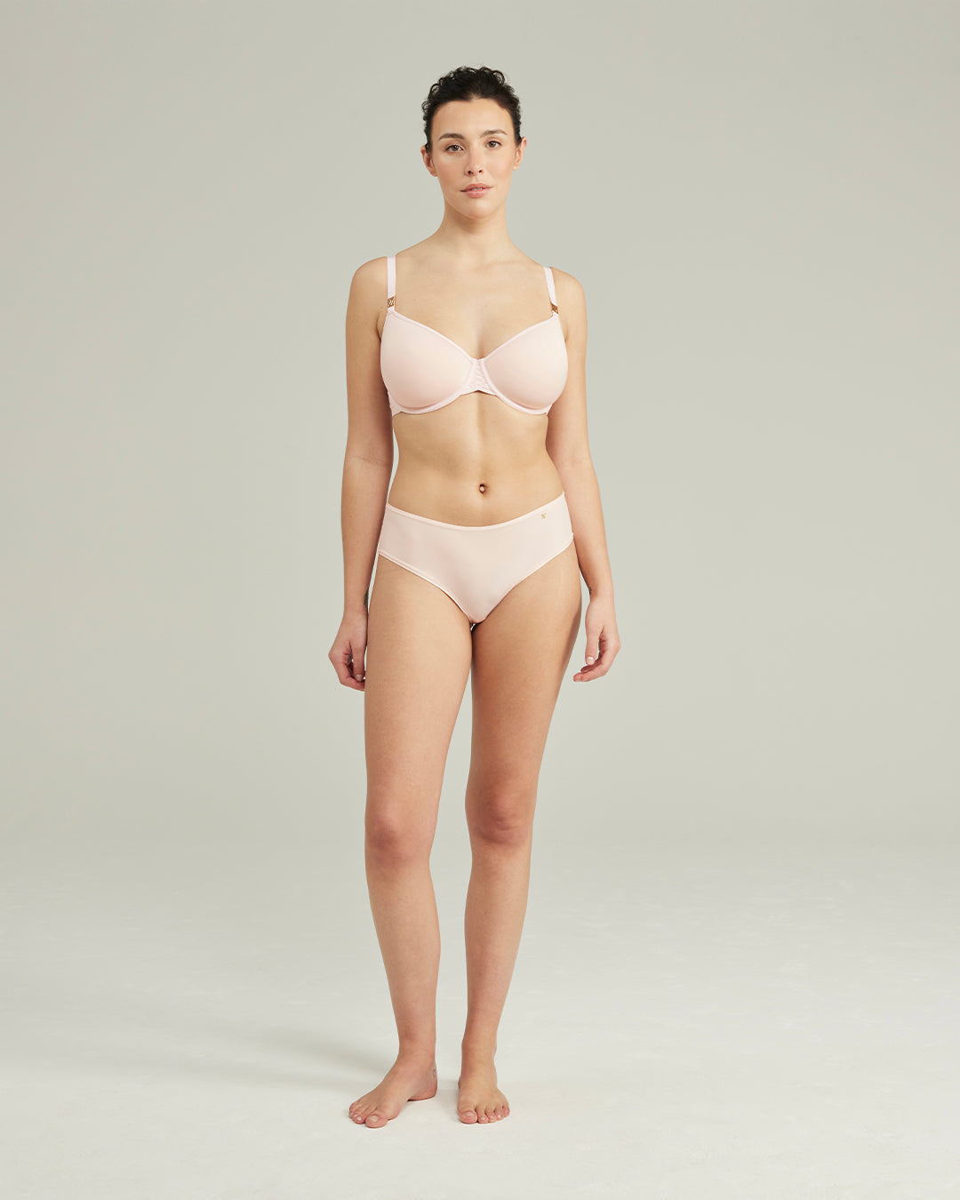 The Stretch Mid Rise Bikini Brief - Blush Pink Nudea