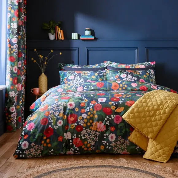 Midnight Garden Duvet Cover & Pillowcase Set Dunelm