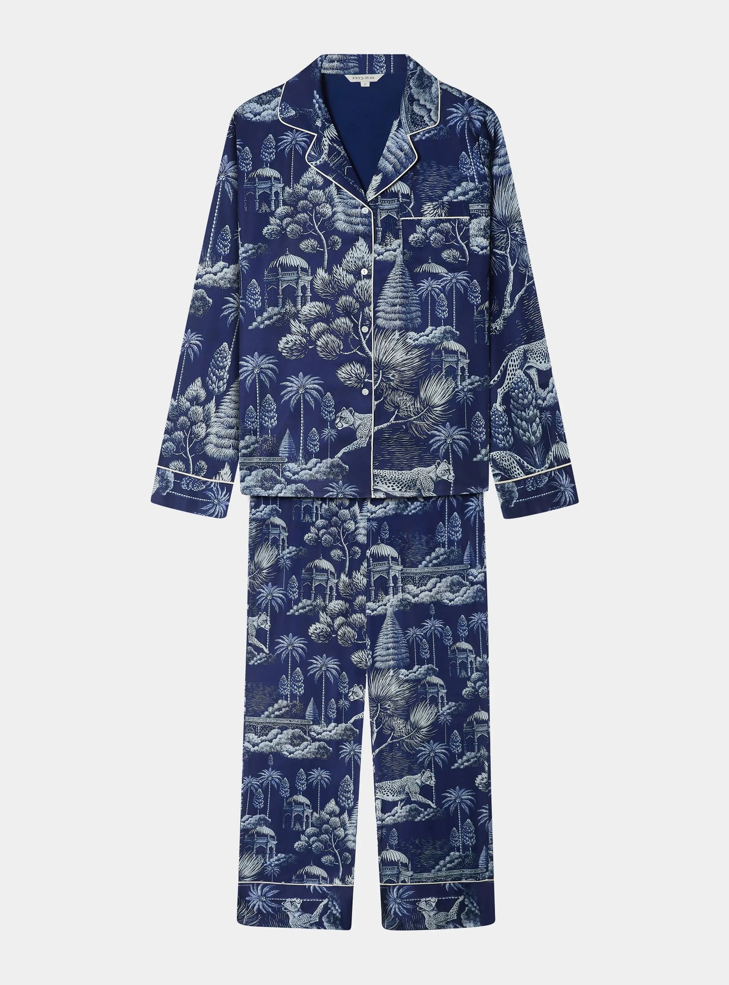 Midnight Jungle Women's Satin Pyjama Trouser Set Myza