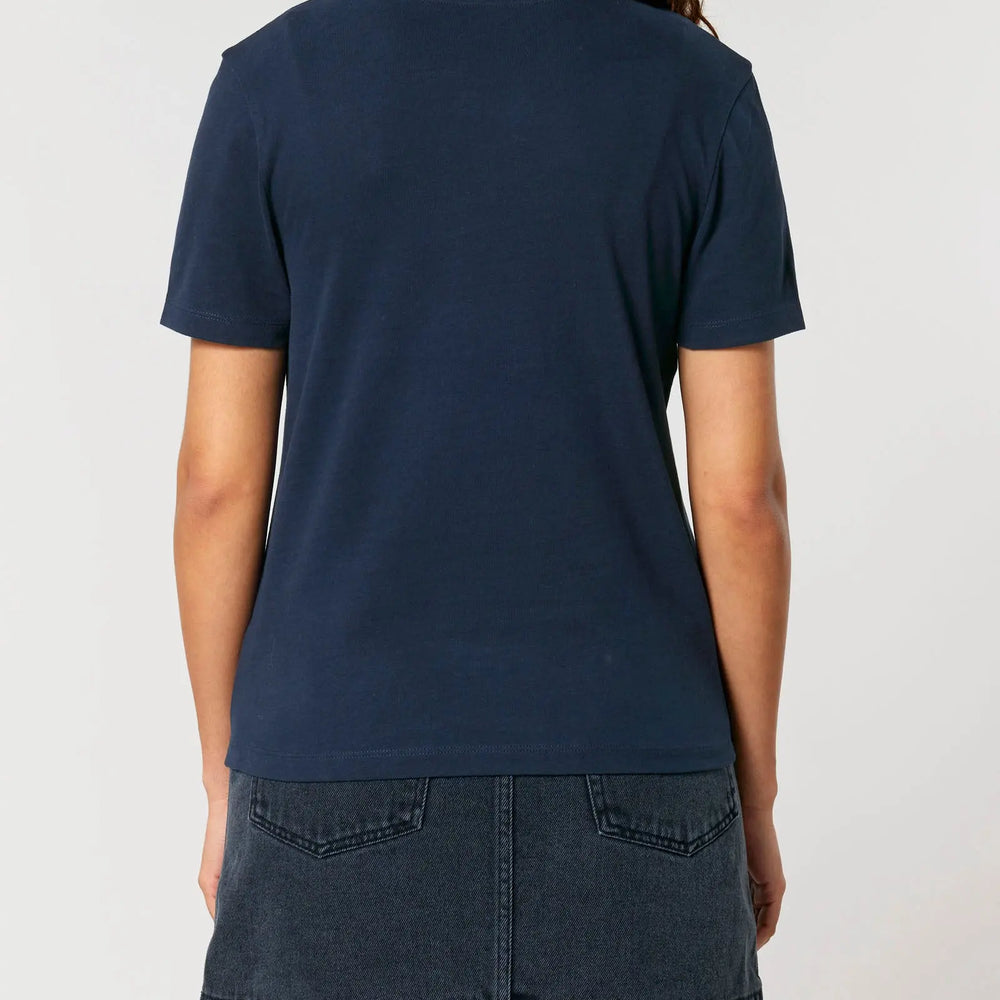 Midnight Navy Blue Women's Organic Cotton Relaxed-Fit T-Shirt hewn.