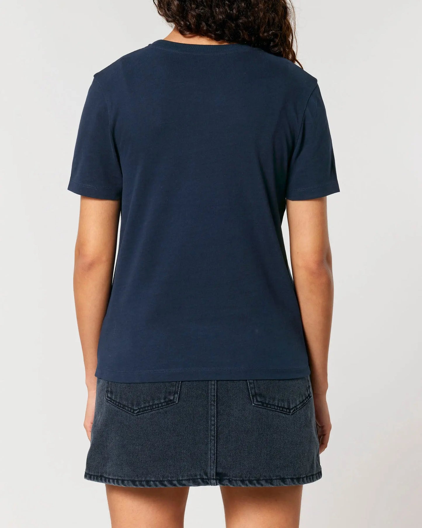 Midnight Navy Blue Women's Organic Cotton Relaxed-Fit T-Shirt hewn.