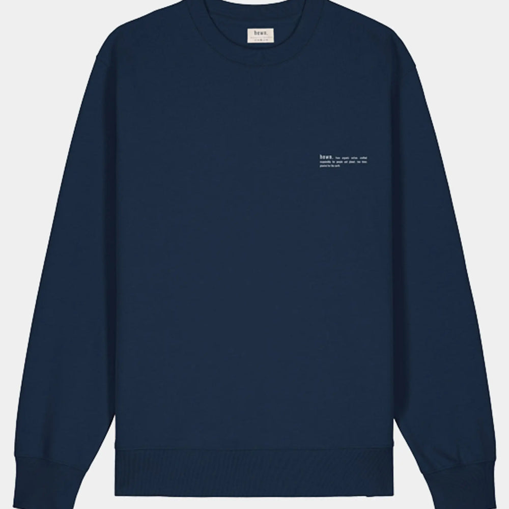 Midnight Navy Mens Organic Cotton Relaxed-Fit Sweatshirt hewn.
