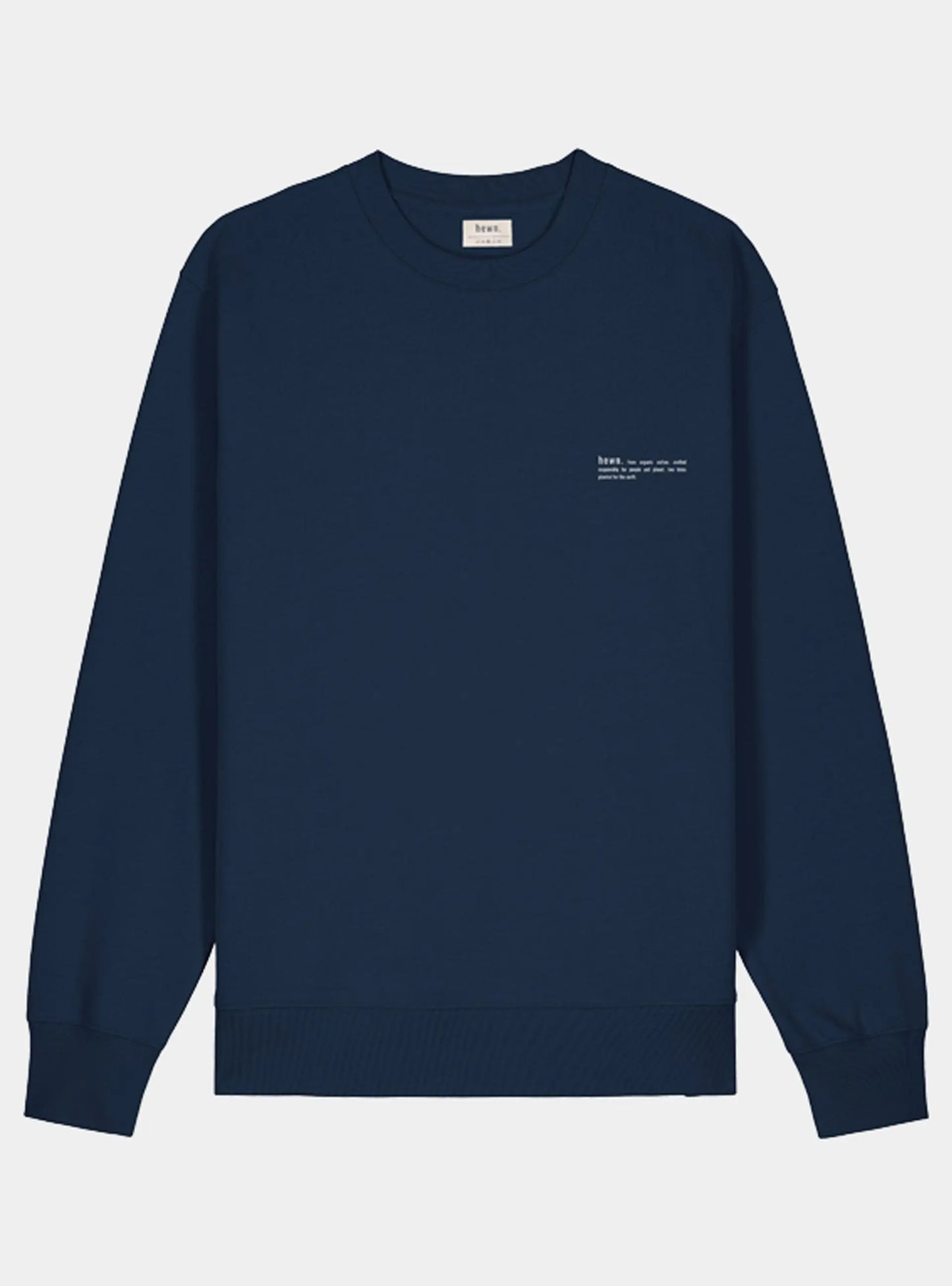 Midnight Navy Mens Organic Cotton Relaxed-Fit Sweatshirt hewn.