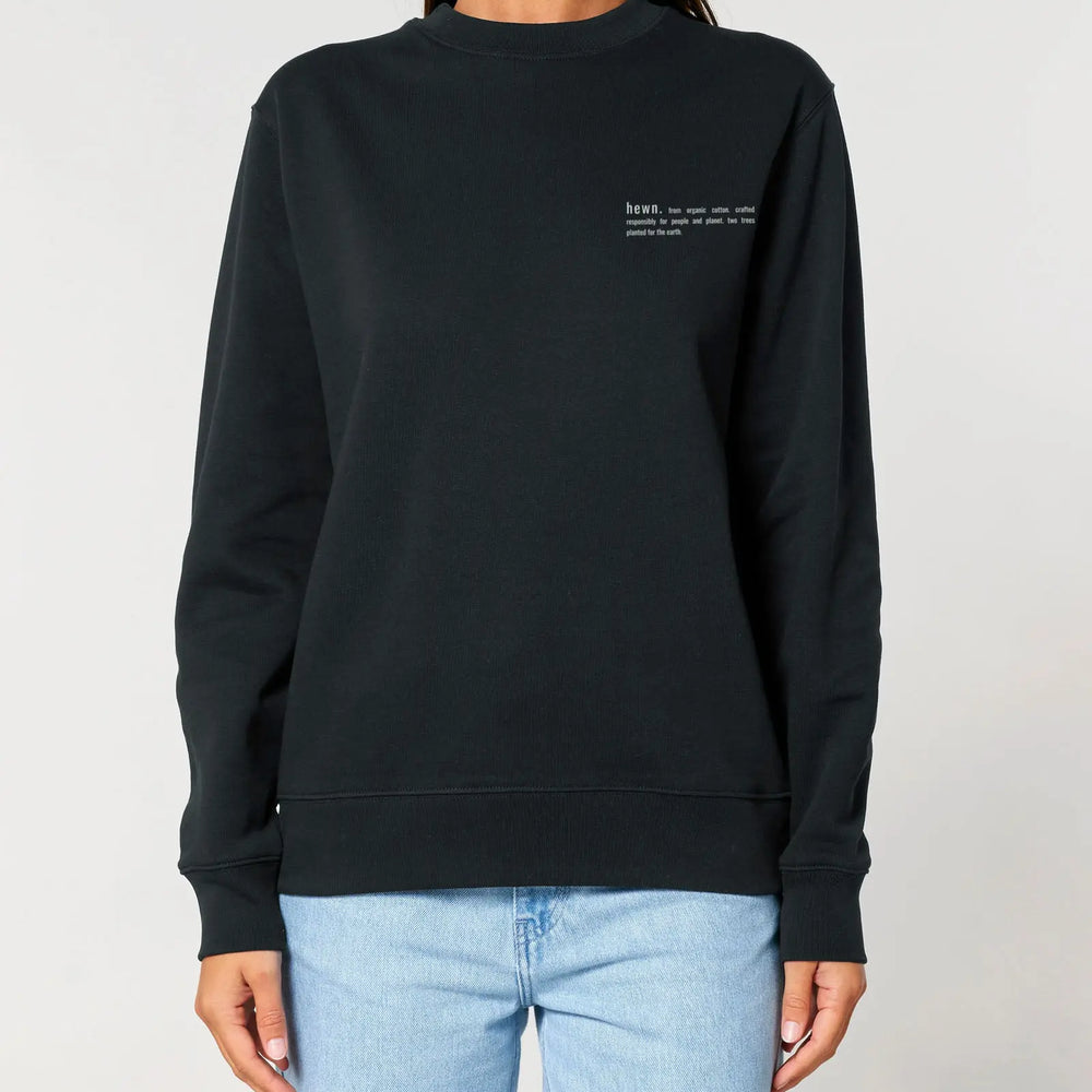 Midnight Navy Unisex Organic Cotton Relaxed-Fit Sweatshirt hewn.