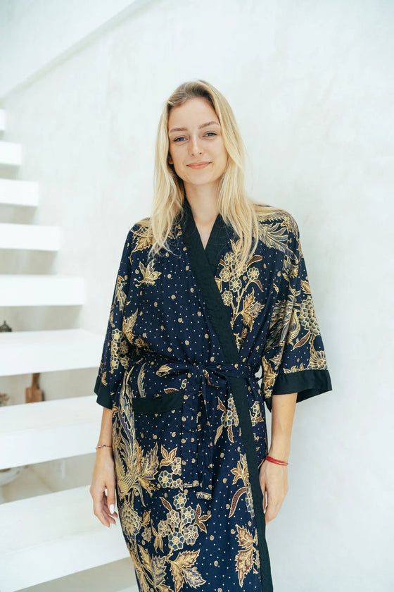 Midnight Purple Kimono Robe Wear the World