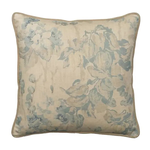 Midsummer Faded Blue, Sustainable Feather, Cushion Eco-conscious & Cotton & Cotton Blend & Linen & Linen Blend Floral Andrew Martin