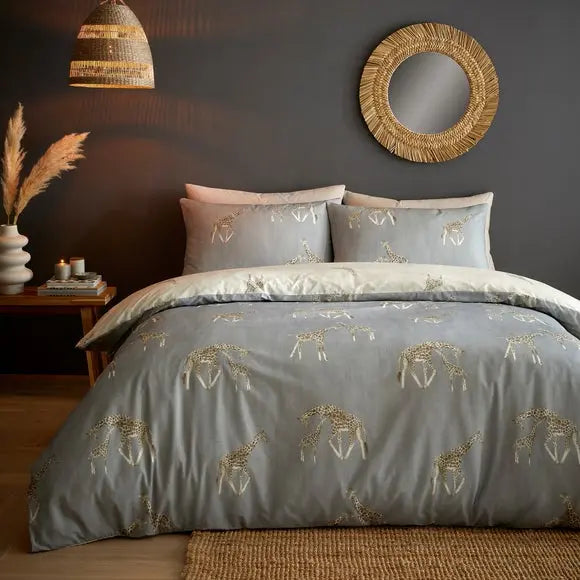 Milo Giraffe Polycotton Duvet Cover & Pillowcase Set Dunelm