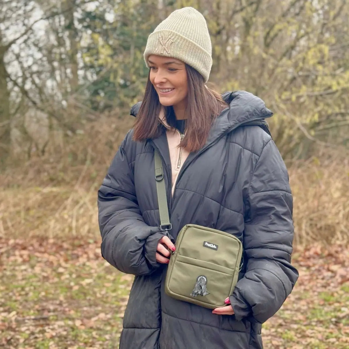 Mini Dog Walking Bag - Khaki Green PupClub Couture