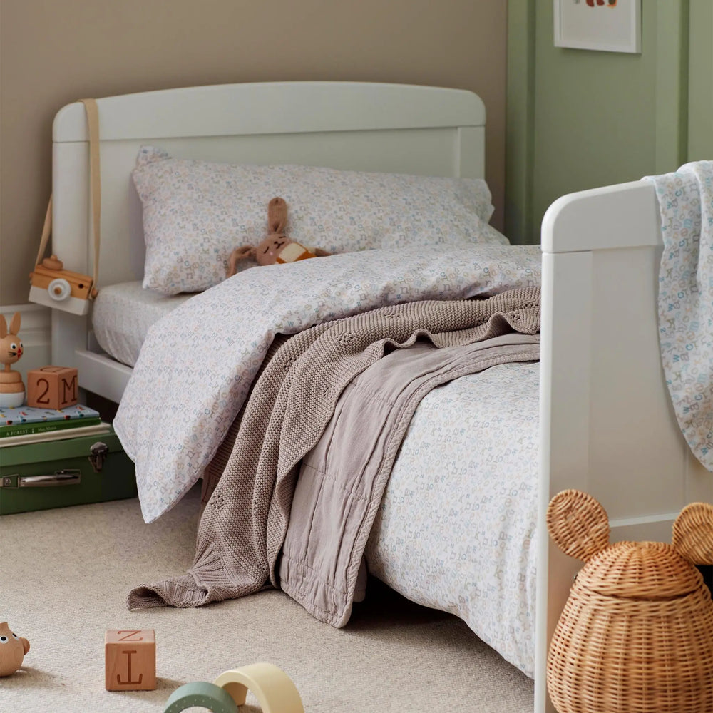 Mink Little Finn 100% Cotton Quilted Throw The Secret Linen Store
