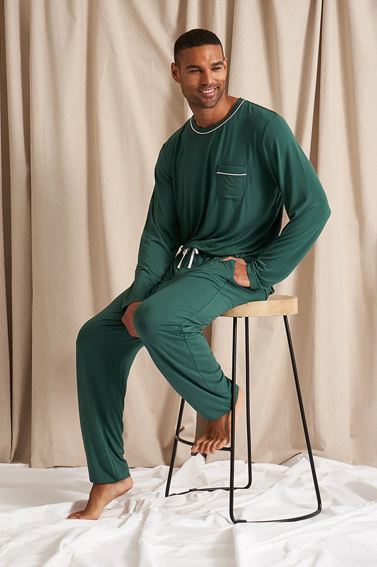 Mister You Bamboo Pyjama Set in Green Pretty You London