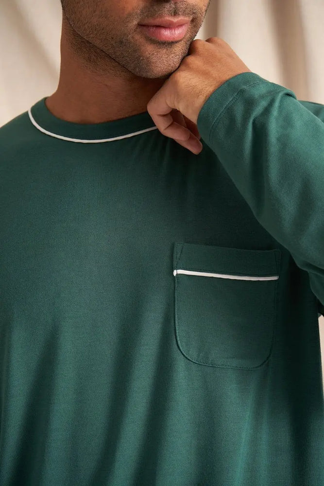 Mister You Bamboo Pyjama Set in Green Pretty You London